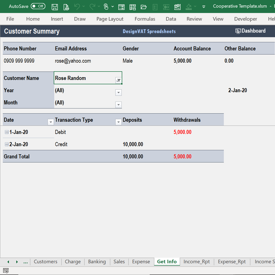 DesignVAT Excel Inventory Tracking Spreadsheet