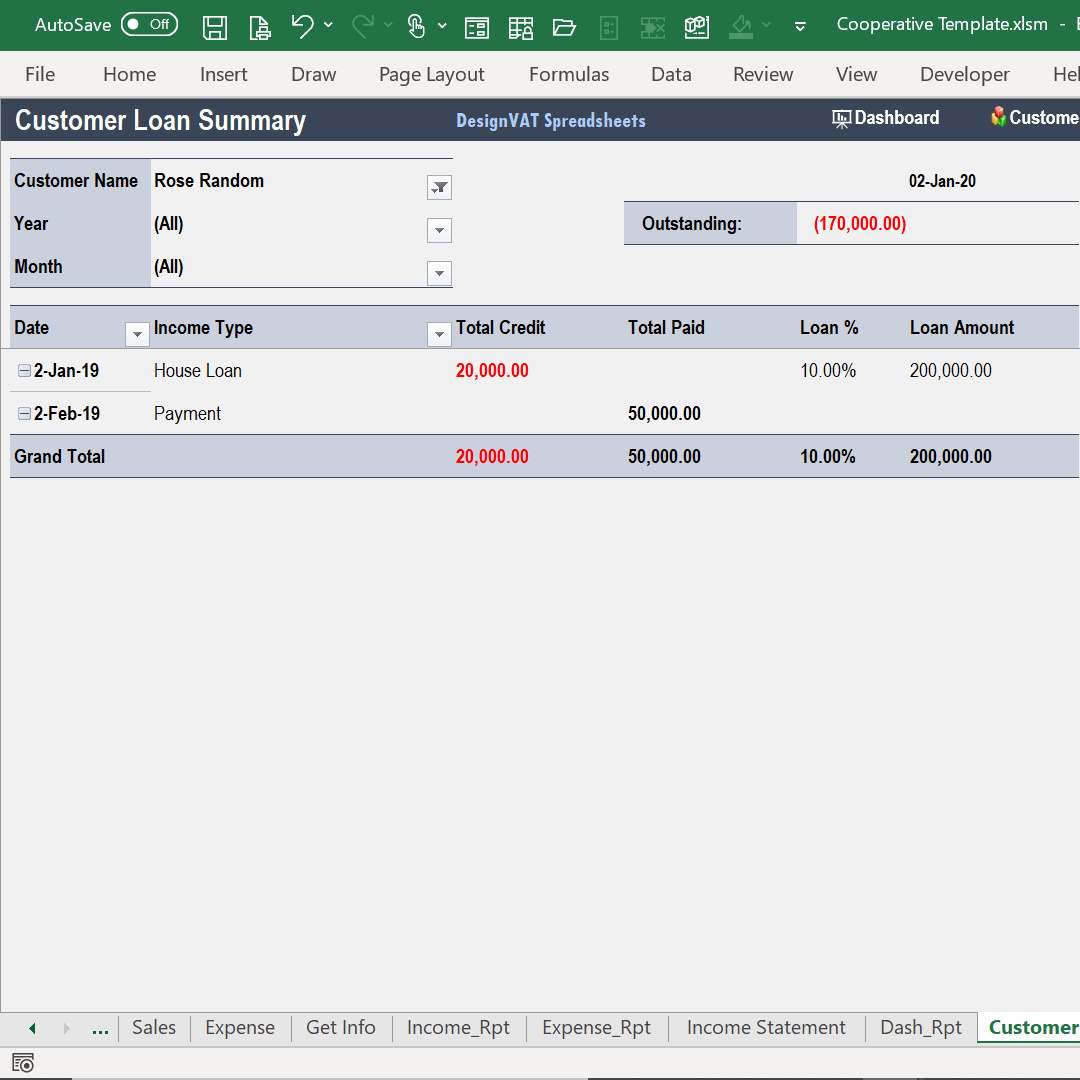 DesignVAT Excel Inventory Tracking Spreadsheet