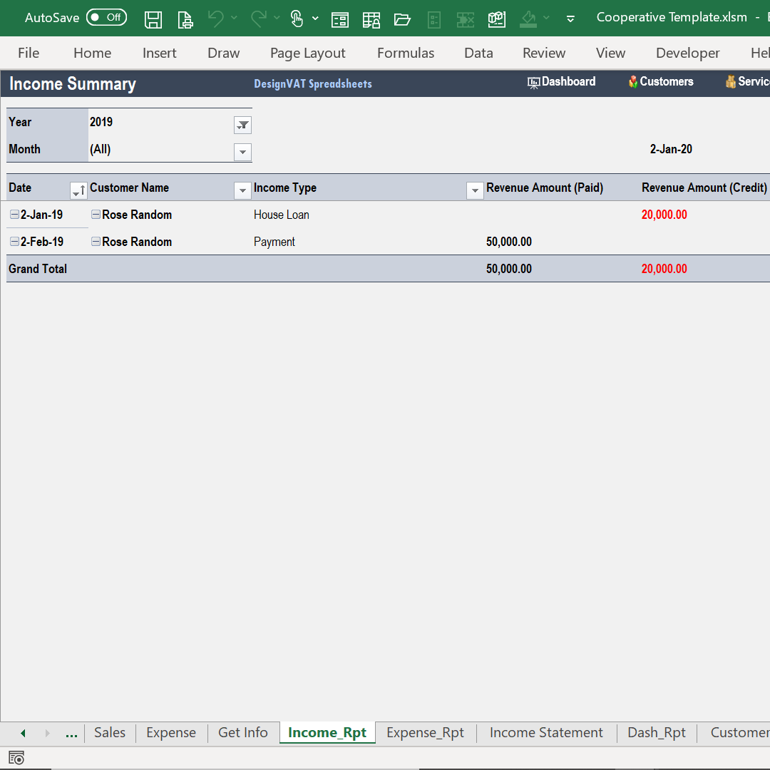 DesignVAT Excel Inventory Tracking Spreadsheet