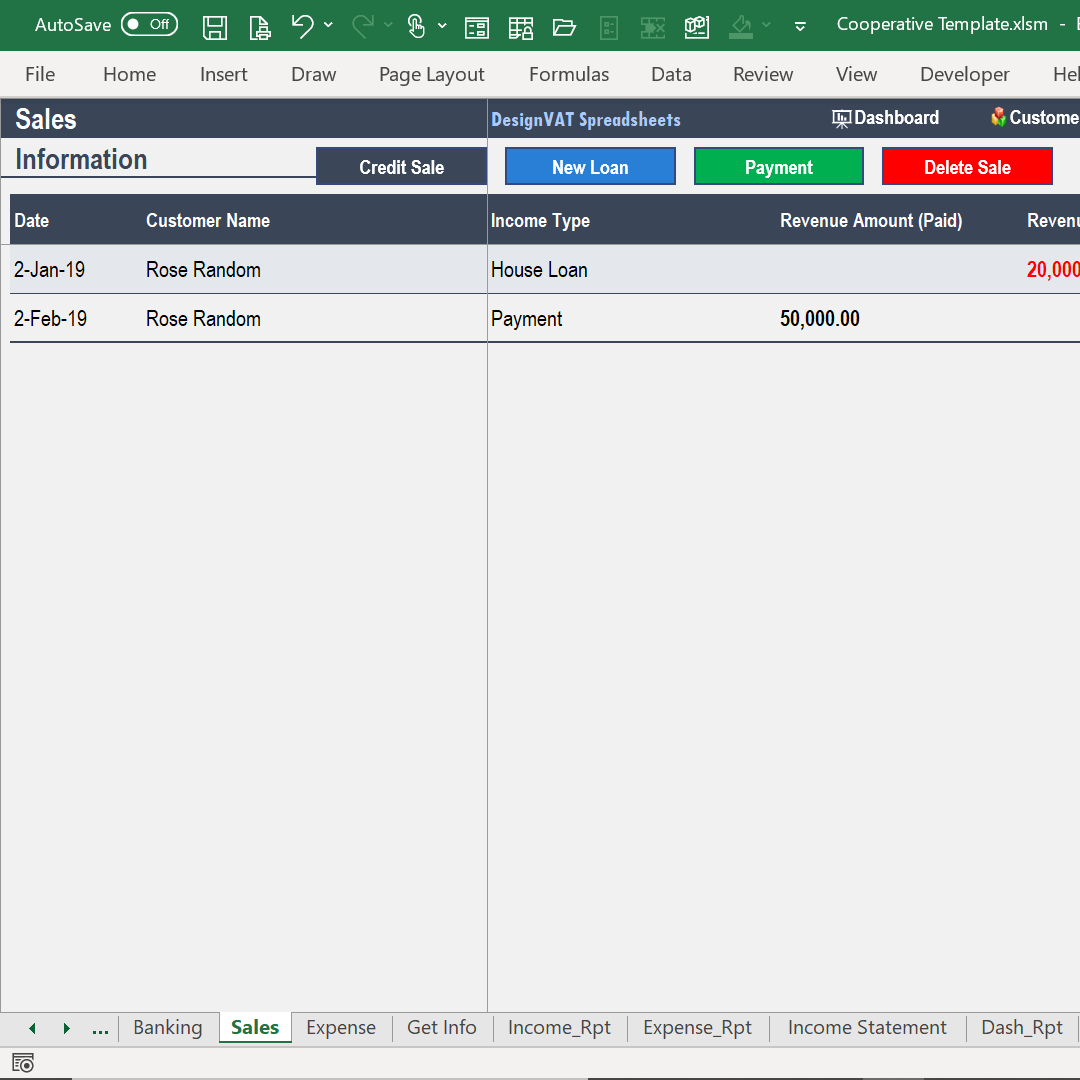 DesignVAT Excel Inventory Tracking Spreadsheet