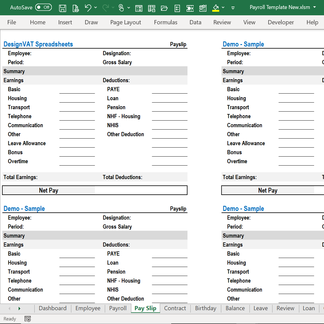 DesignVAT Excel Inventory Tracking Spreadsheet