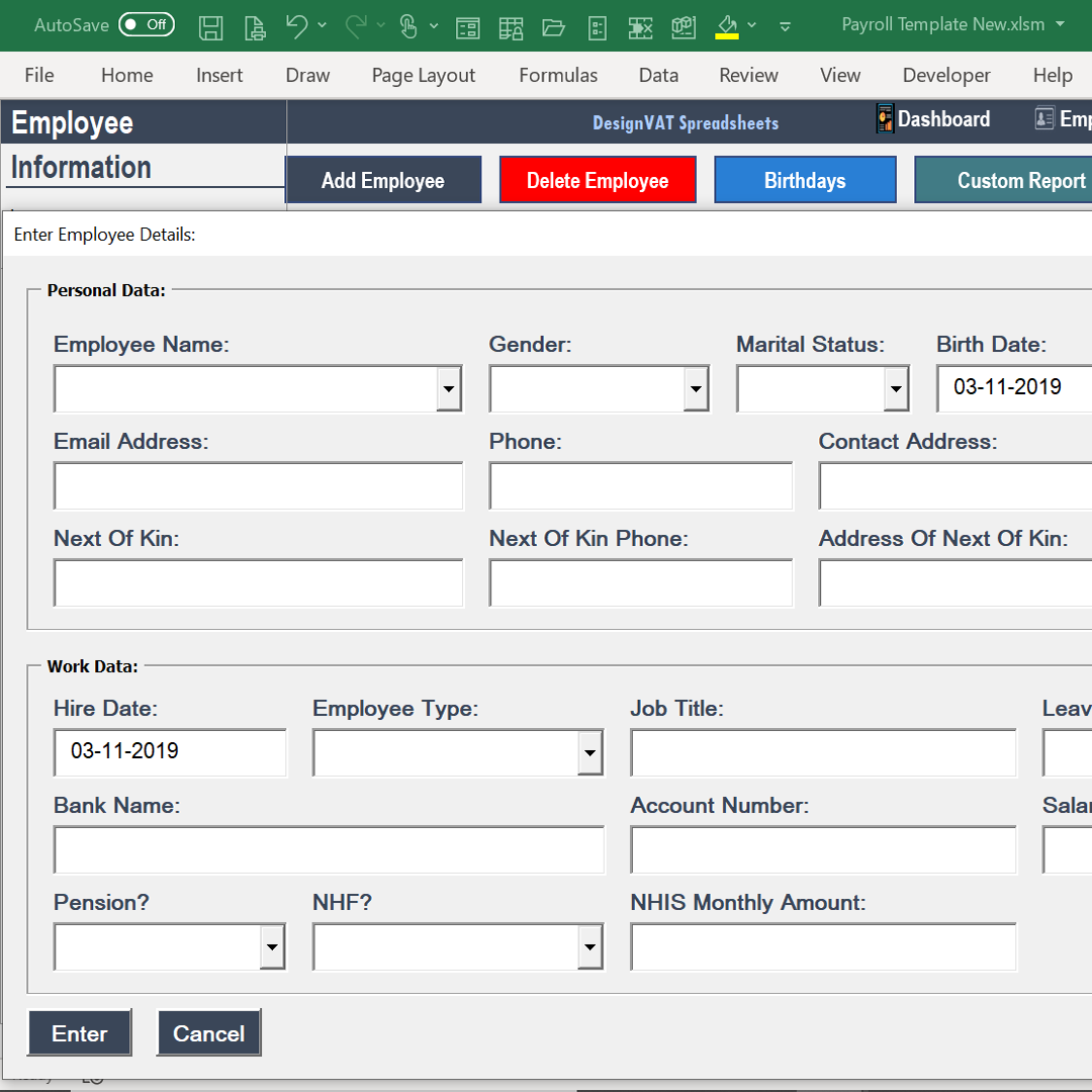 DesignVAT Excel Inventory Tracking Spreadsheet