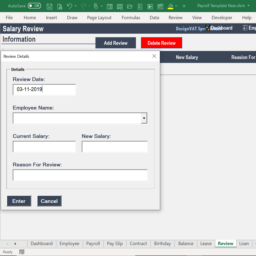 DesignVAT Excel Inventory Tracking Spreadsheet
