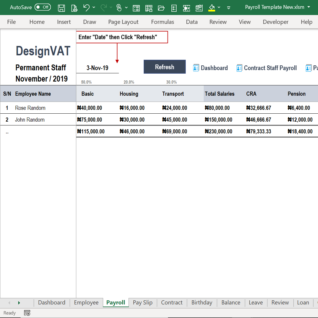 DesignVAT Excel Inventory Tracking Spreadsheet
