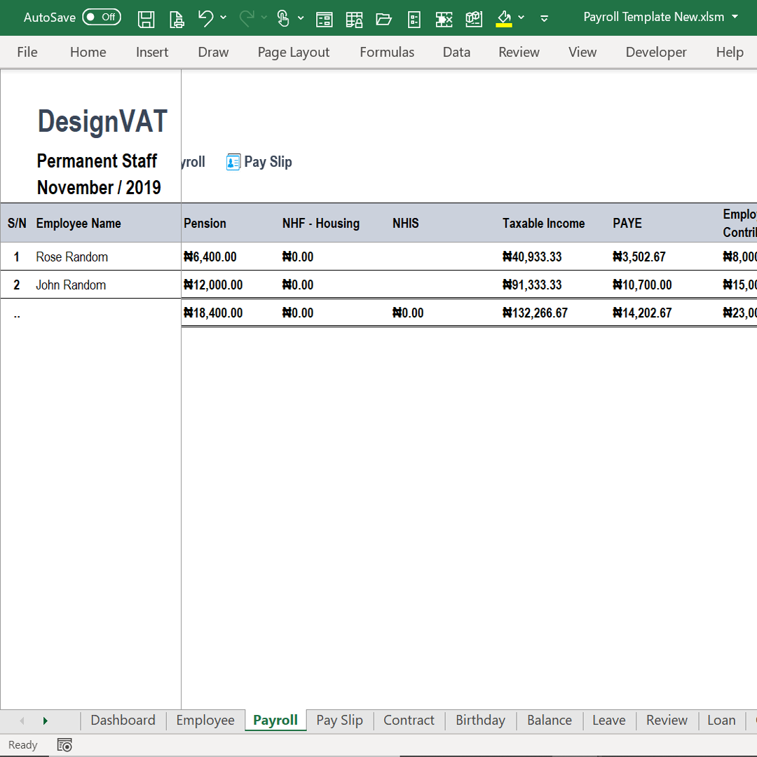 DesignVAT Excel Inventory Tracking Spreadsheet