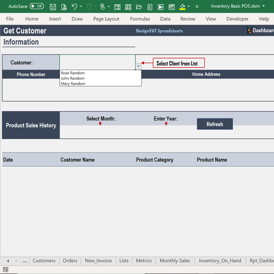 DesignVAT Microsoft Excel Income Tracker